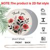 2D Flat Retro Aluminum Wall Stickers in Various Sizes. Watercolor Poppy Flower Thank-you Sign for Teachers. A Retro and Elegant Floral Pendant