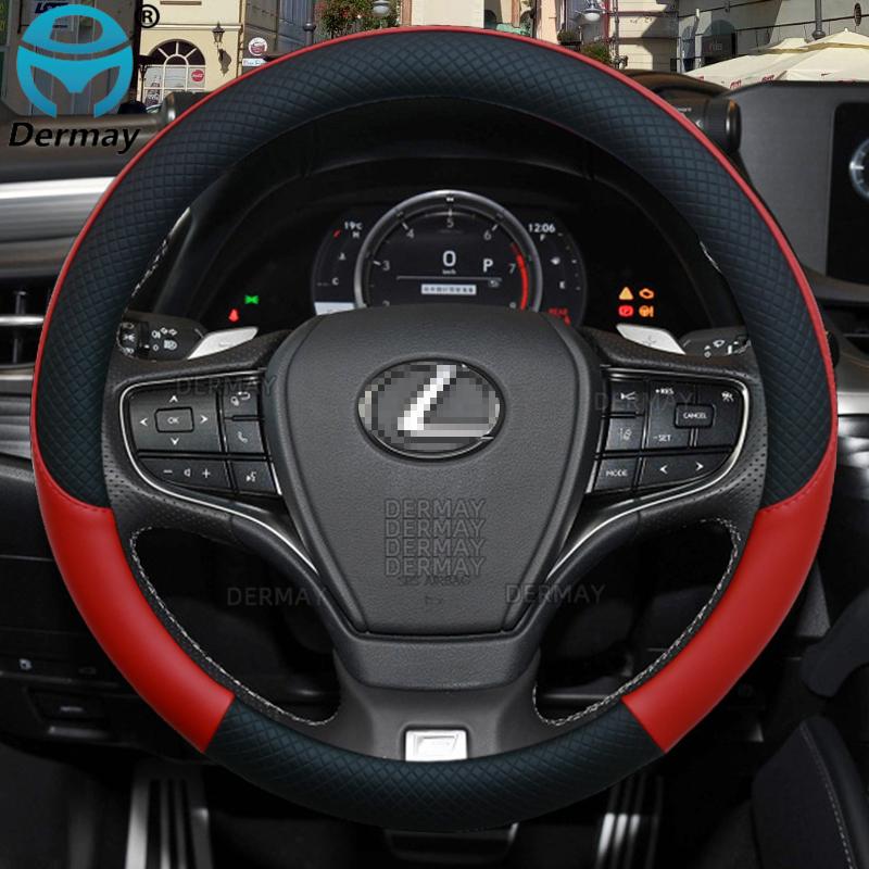 for Lexus is250 RX350 is350 GX460 is300 ES350 RC CT200h 100% DERMAY Brand Car Steering Wheel Cover PU Leather Auto Accessories