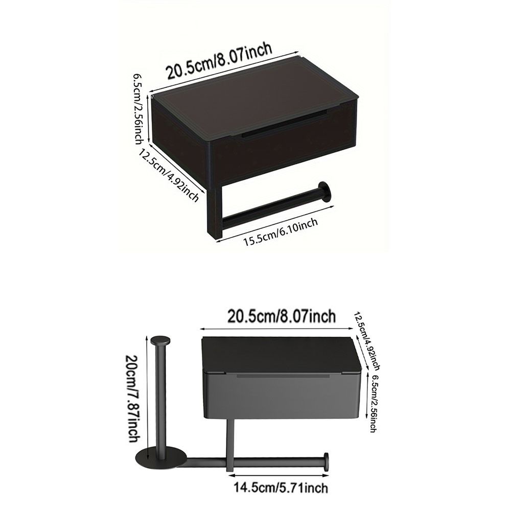 Self-Adhesive Toilet Roll Rack with Shelf Stainless Steel Wall Mounted Wipe Dispenser  Washroom