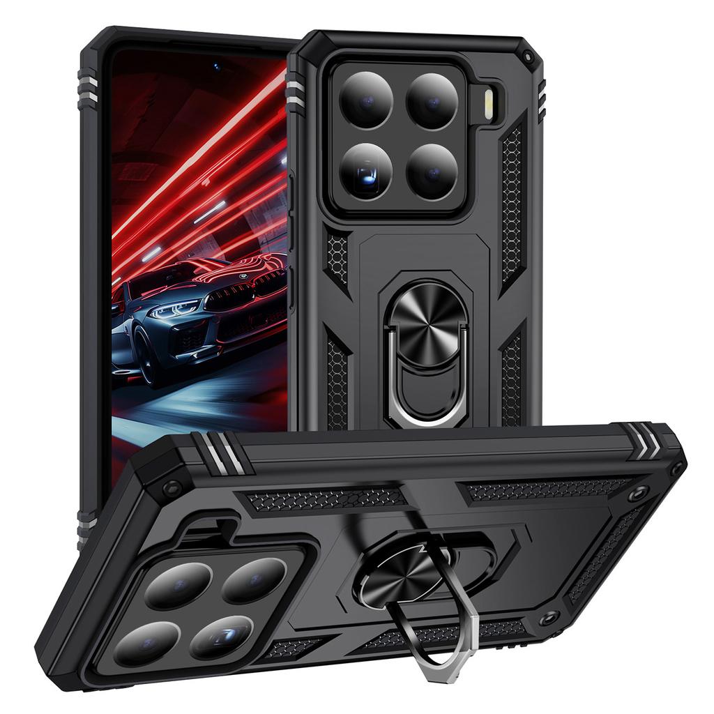 For Xiaomi 15 Pro Case PC+TPU Phone Cover with Rotary Ring Kickstand