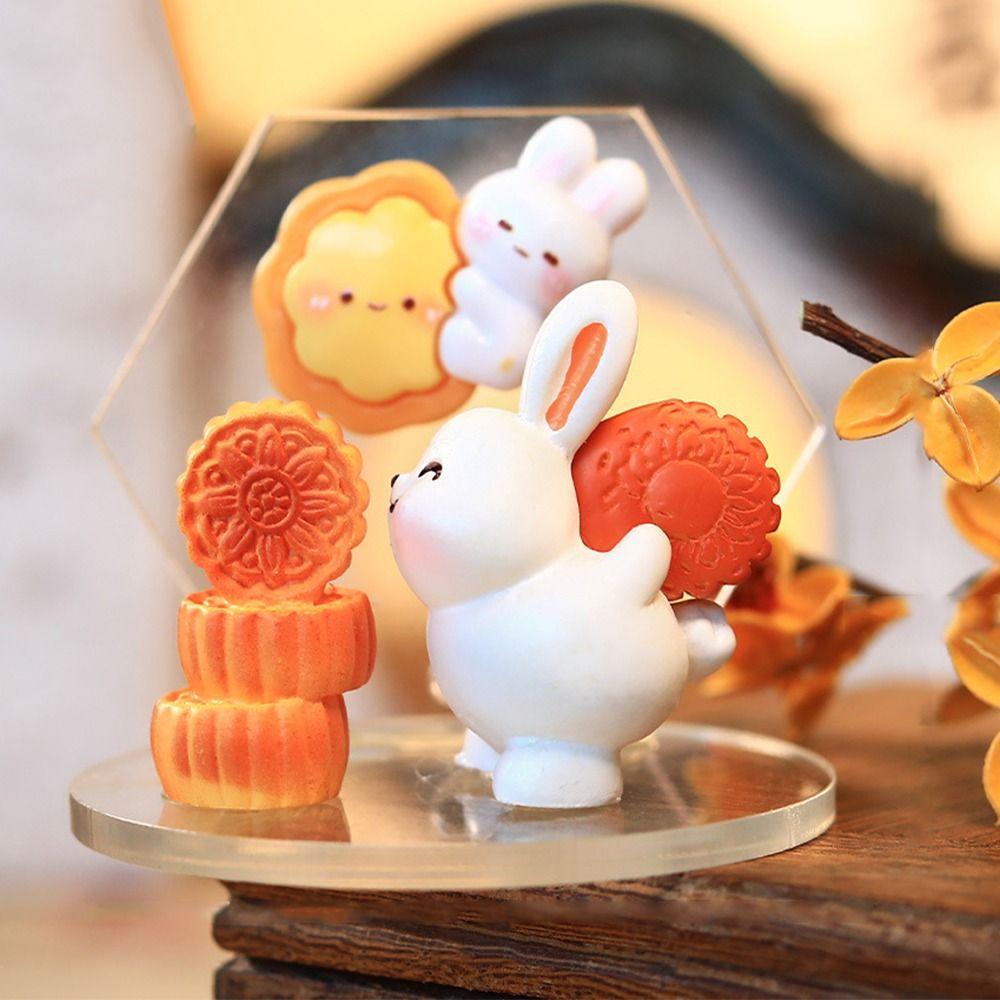 Exquisite Rabbit Mooncake Figurines Creative Mini Rabbit Desktop Ornament  Animal Figure
