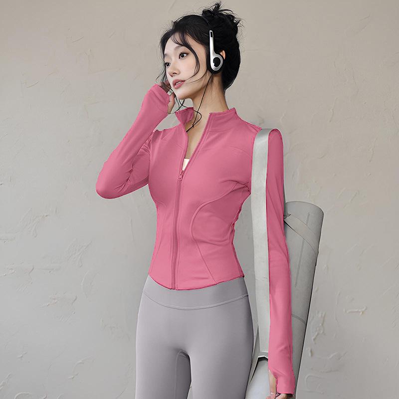 Autumn & Winter Women's Zipper Slim-Fit Yoga Top: Butt-Lifting, Body-Shaping, Sun Protection & Quick-Drying