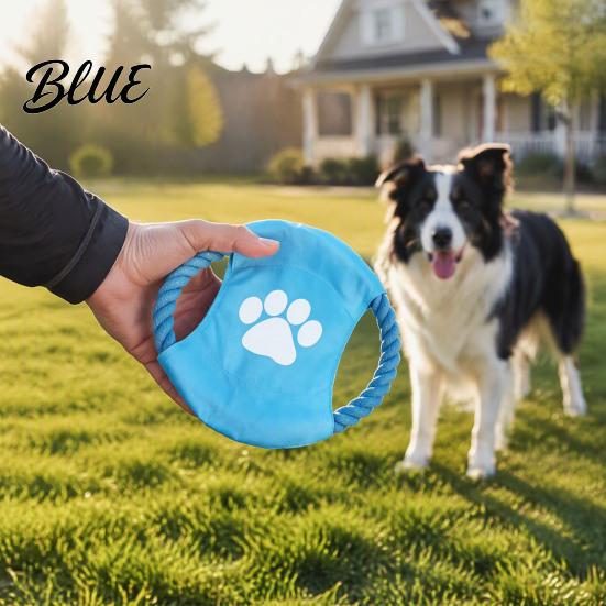 Durable Pet Chew Toy Fabric Dog Flying Disc Cotton Rope Interactive Tug of War Outdoor Fetch for Small Medium And Large Breeds Training Wear