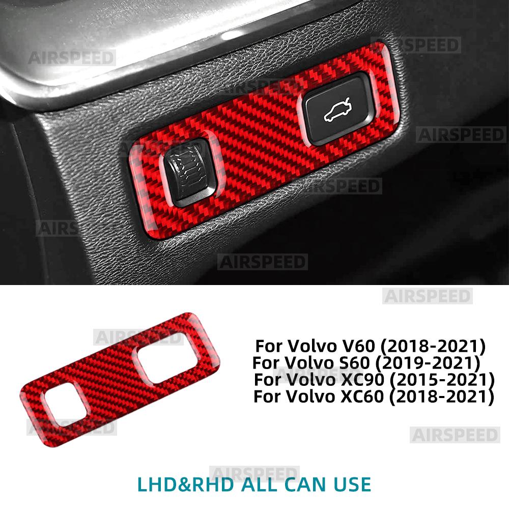 Auto-Scheinwerfer-Knopf-Rahmen-Aufkleber Innenverkleidung Weiche Kohlefaser Für Volvo V60 S60 XC60 XC90 2015 2018 2019-2021 Zubehör