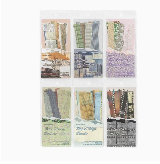 

6packs Kawaii Stationery Stickers Paper tearing by hand Junk Journal Planner Decorative Sticker Scrapbooking