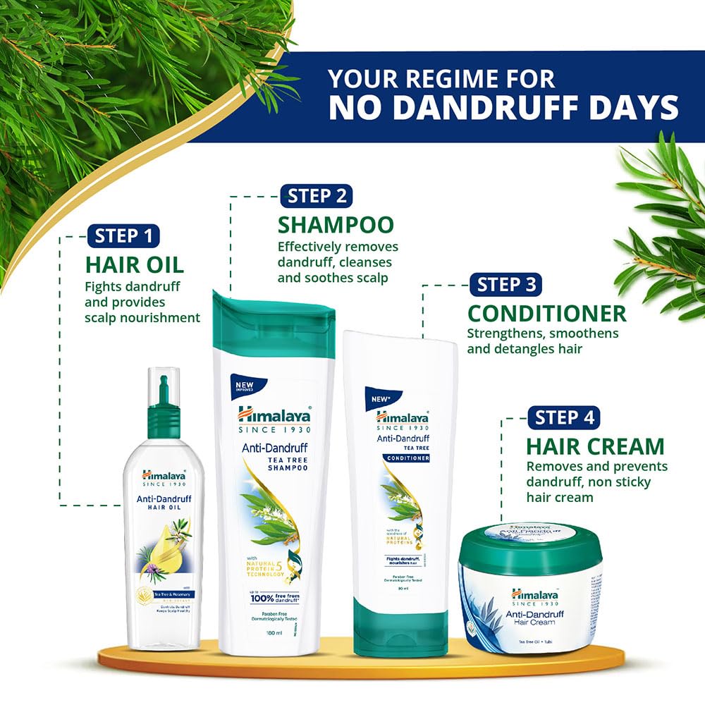 Himalaya Anti Dandruff Tea Tree Conditioner For All Hair Types 80ml – Nourishes, Smoothens, Reduces Breakage, Leaves Hair Soft And Healthy