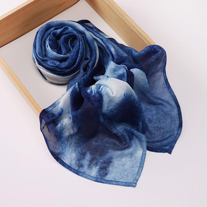 Boho Watercolor Soft Muslim Hijabs Women Floral Breathable Shawl Wrap Scarf Hijab Floral Print Ramadan Headscarf Islamic Turban