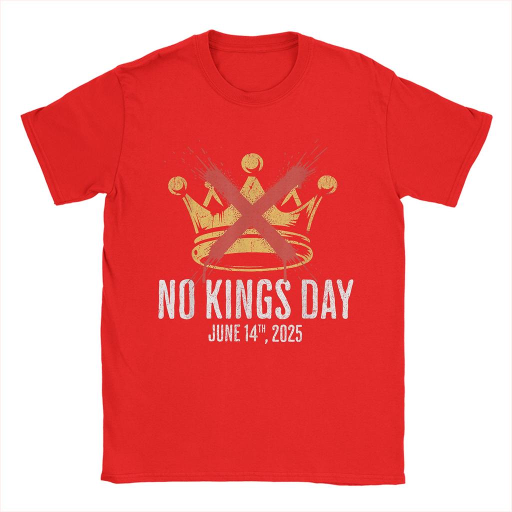 Men's T-Shirt No Kings Day October 18 2025 Crazy Cotton Tees Short Sleeve Rejecting King T Shirts Crew Neck merch Gift Idea