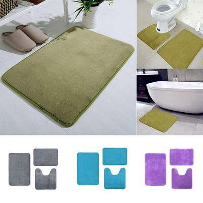 Coral Velvet Memory Cotton Mat Bathroom Absorbent Non- Carpet 3 Pcs/set