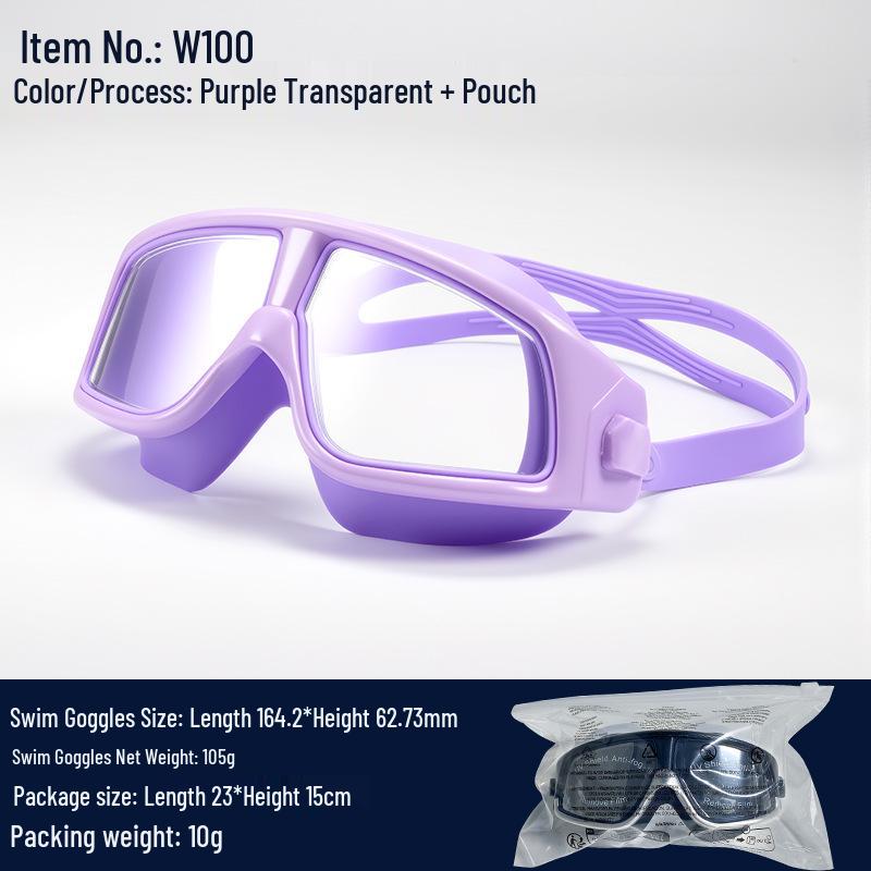 

Large Frame HD Anti-Fog Waterproof Swimming Goggles, Comfortable Fit for Adults