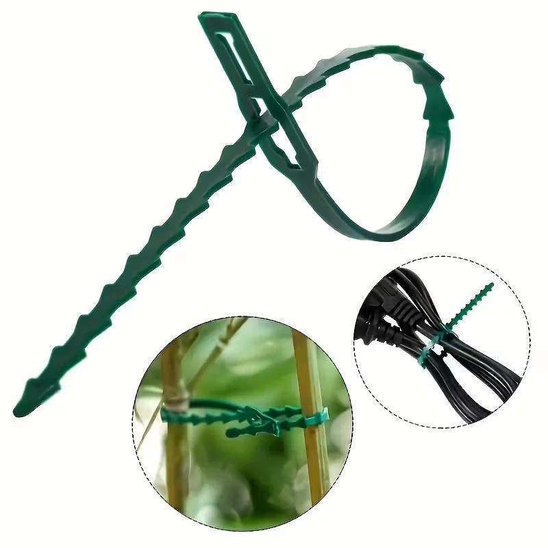 Adjustable fishbone cable ties for bundling wires, garden tree and vine plant fixing, horticultural use, removable cable ties