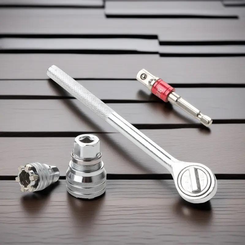 Universal Wrench Sleeve Converter for Standard 3/8-3/4'' 10 To 19mm Socket Multifunctional Adjustable Drive Wrench Tool Set