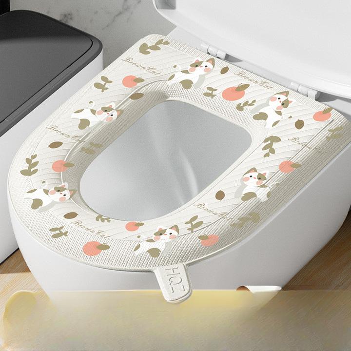 

Мультяшный коврик для унитаза из ЭВА, летний, четыре сезона, универсальный, большой, бытовой, грязеотталкивающий, паста, чехол для сиденья, водонепроницаемая подушка для сиденья с принтом Bunny [handle]