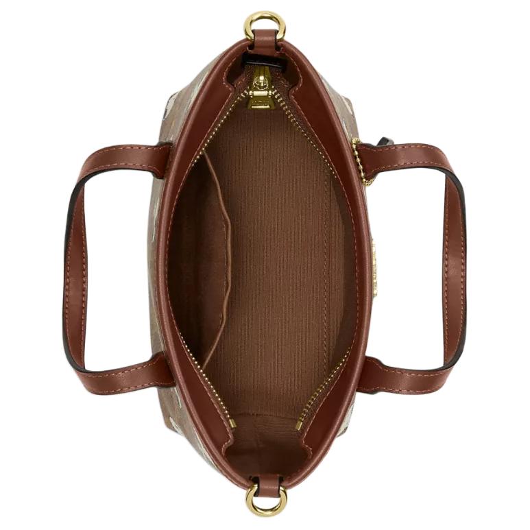 Coach X Peanuts Ville 15 Logo Classique Imprimé Sac Cabas en Similicuir Sacs Cabas Femme Marron CBS83-IMY3O