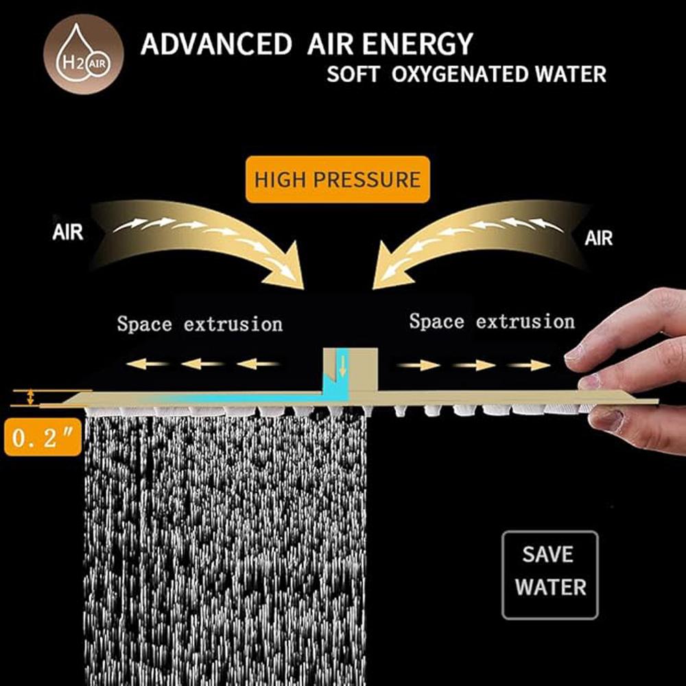 Ultra Thin 8/10/12 Inch Stainless Steel Rainfall Shower Head High Pressure Showerhead Black Golden Celing Mounted Shower Head