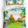3pcs Bedding Set Cute Cartoon Dinosaur Kawaii Home Textile Duvet Cover Pillow Case Boy Kid Teen Girl Bedding Covers Set