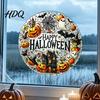 Halloween Party Favors Stained Glass Style Static Window Clings Waterproof PVC Pumpkin Ghost Bat Indoor Outdoor Decorations Haunted House Decals