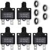 5PCS 5,10,15,20,30Amp Circuit Breakers With Manual Reset 32VDC,AC125-250V With Quick Connect Terminals