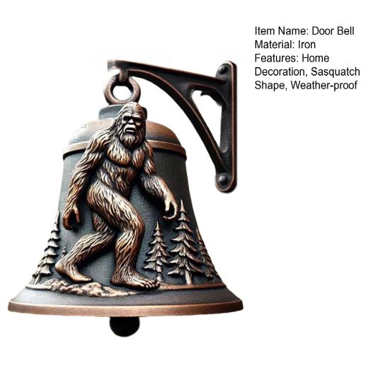 Yousheng Sasquatch Door Bell Vintage Middle Finger Wild Savage Welcome Door Hanger Bell Home Office Entrance Door Wall Hanging Metal Decorative Bell
