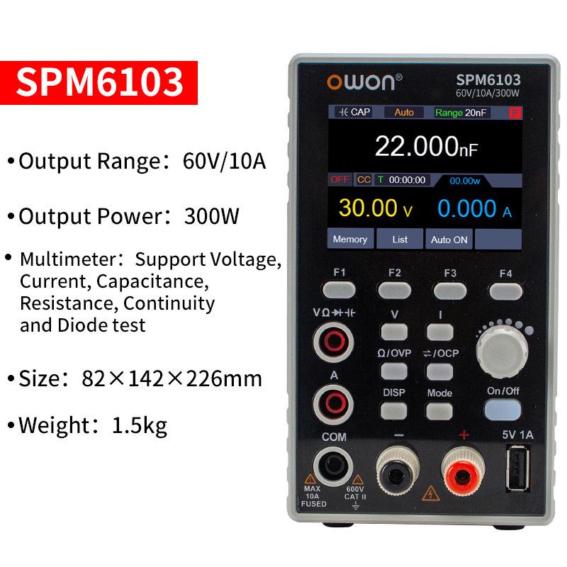 OWON Lili Pu SPM Series Programmable DC Power Supply & 4.5-Digit Multimeter (Models: 3051, 3103, 6103)