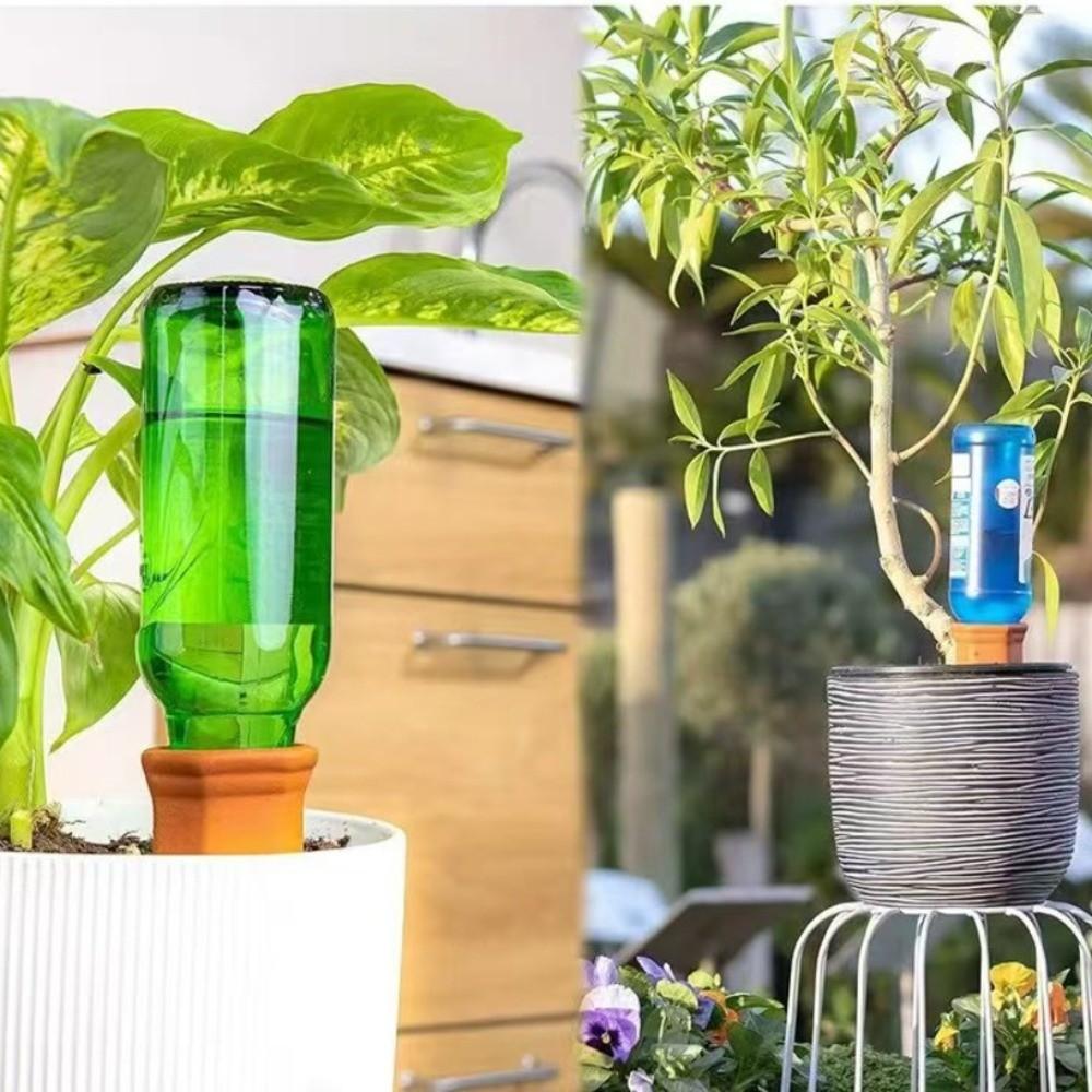 4PCS Automatic Terracotta Self Watering Spikes Effort-saving Uniform Seepage Plant Drip Irrigation Device Handmade