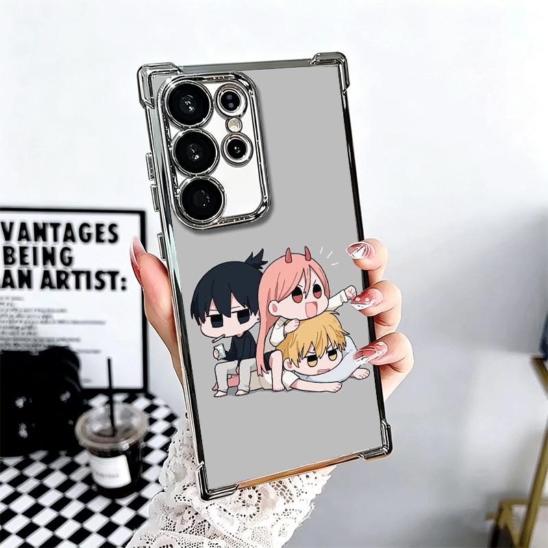 Süßer CSM Anime Charakter Weiche Handyhülle Für Samsung Galaxy S26 Ultra S25 Edge S24 FE S23 Plus S22 S21 + S20 Galvanisiert Anti-Fall F