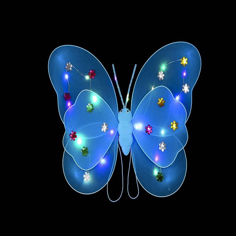 Girls' Luminous Butterfly Wings & Light-Up Fairy Wand Dress-Up Set
