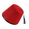 Round Felt Fez Cap Breathable Turkish Tassels Cap Tarboosh Fez Hat  Role Play Headwear