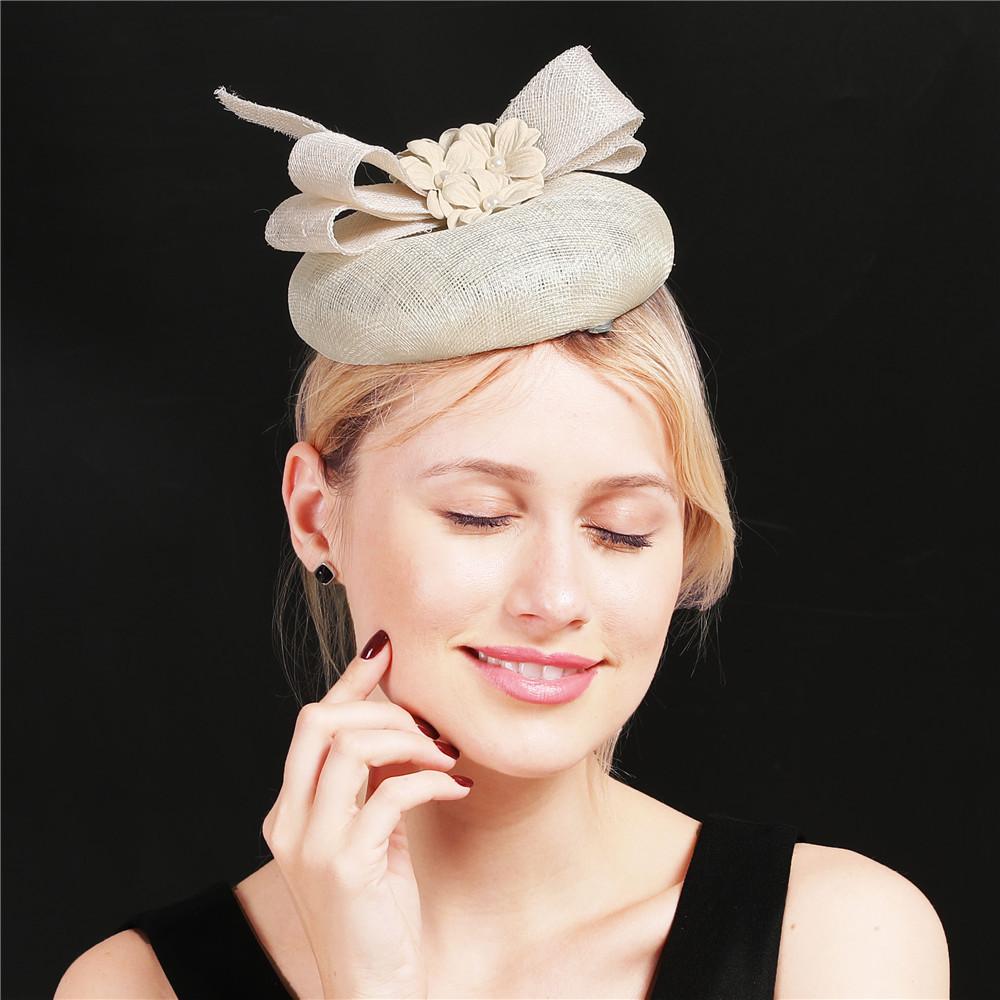 4-Layer Linen Celebrity Top Hat Headgear Handmade Bridal Horse Racing Festival Hair Accessories Hairpin British Retro Style