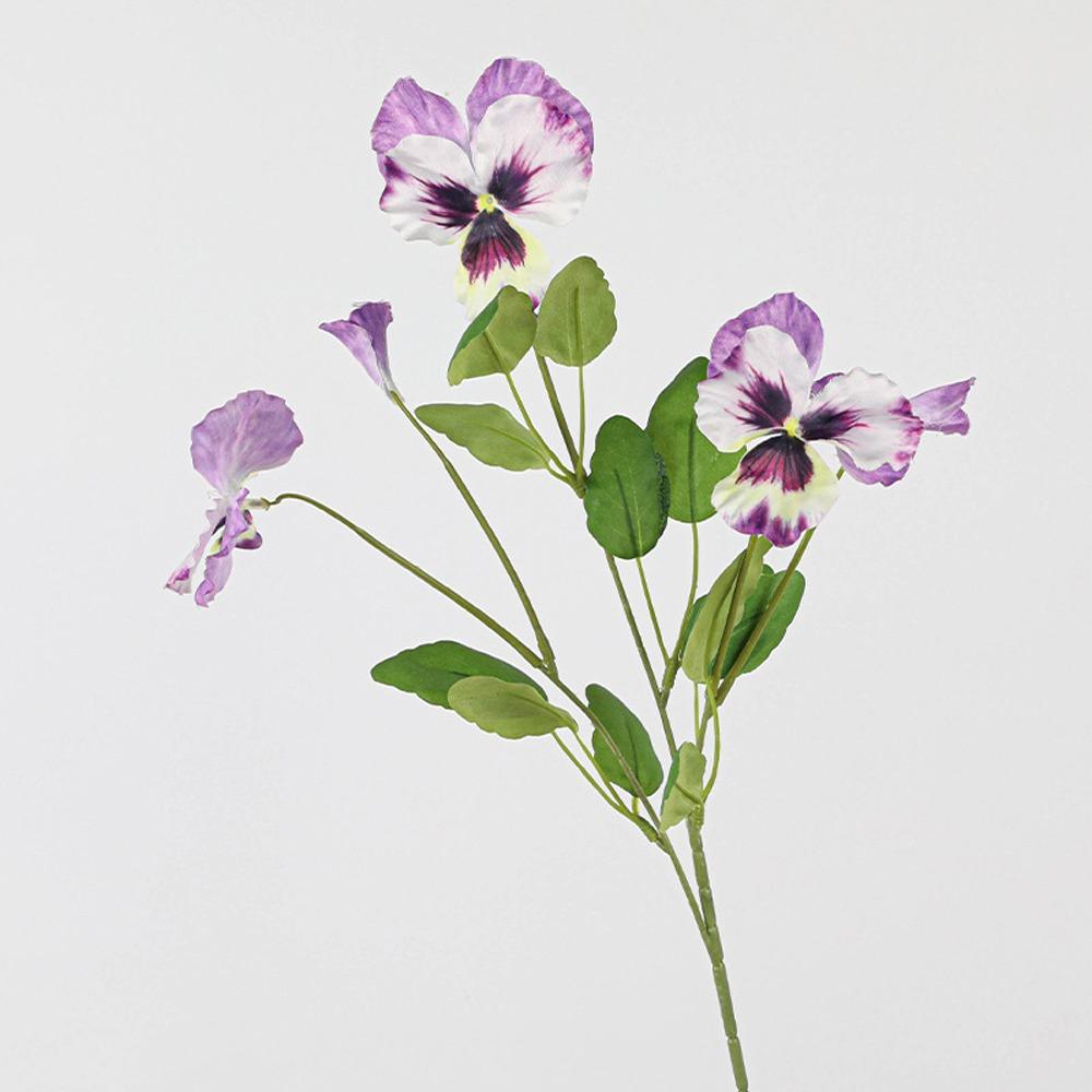 

Пластиковый искусственный цветок фиалки трехцветной, реалистичный на ощупь, искусственные цветы, свадебный декор светло-фиолетовый