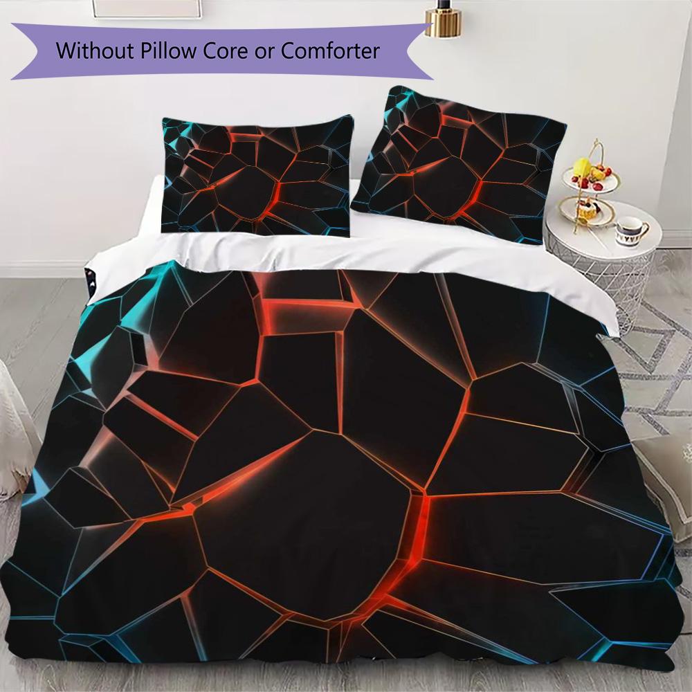 Geometric Colorful Light Rays Pattern Bedding,Quilt Set Quilt Cover Pillowcase Home Birthday Gift (1*duvet Cover+2*pillowcase,without core)ZSJT0917305