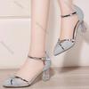 Gold Women Sandals Party High Heels Ankle Buckle Solid Sexy for Ladies Wedding Party Nightclub Sequin Heeled Shoes for Women