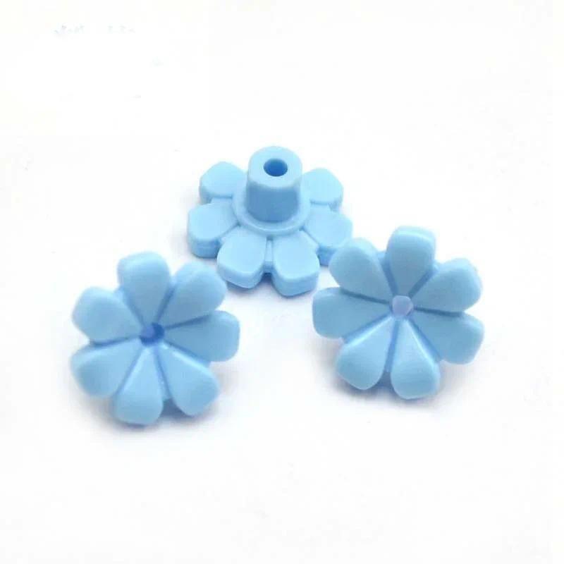 

200 шт. Moc 32606 3741 Строительные блоки Кирпичики Растение Цветок с перекладиной и маленьким отверстием для штифта Совместимые Игрушки Дом Дерево Сакуры светло-синий