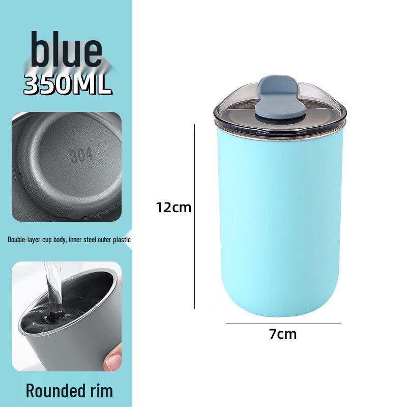 

YIXI Round Stainless Steel Coffee Mug Set with Lids