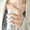 18k Gold-Plated Titanium Steel Women's Ring - A101 Exquisite French-Style Adjustable Bead Design