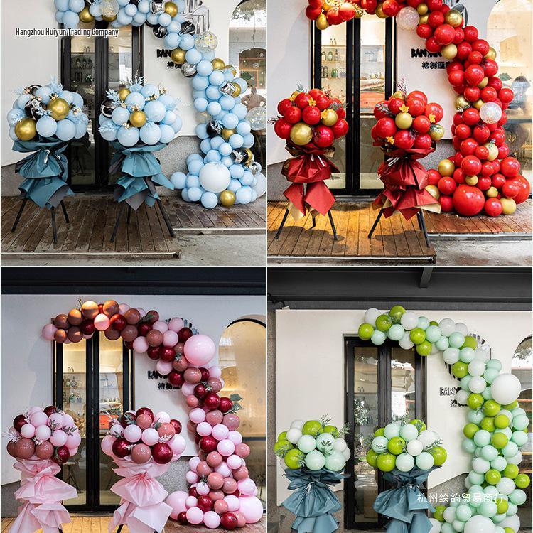 National Day Decorative Balloon Column & Flower Basket for Event Atmosphere