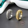 Real 925 Sterling Silver Rings For Women Vintage Strips Gold Color Engagement Rings Silver 925 Jewelry Anillos Mujer