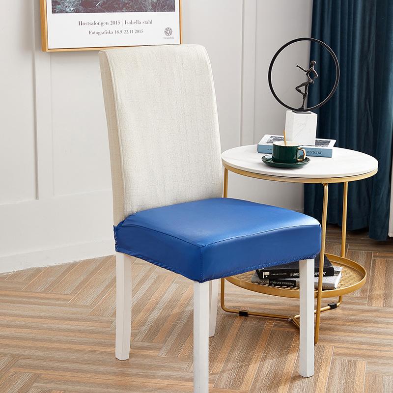 Solid Color Square Chair Cover  Three-proof Leather Elastic Horn Stool Cover  Dining and Living Room Waterproof Stool Cover