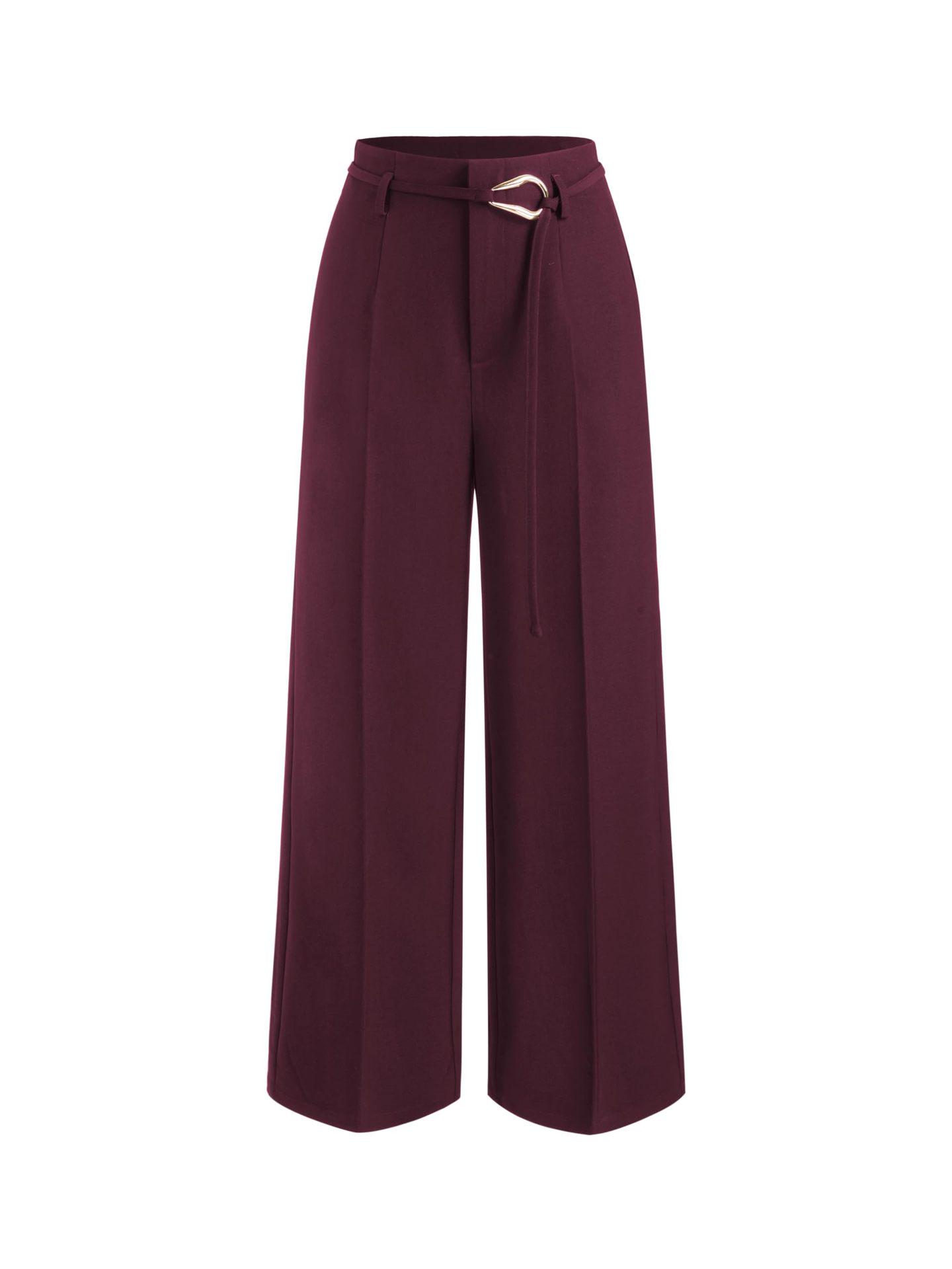 

High-End Women s Versatile Slimming Straight-Leg Pants XL [130-145] темно-красного