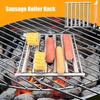 Hot Dog Roller Basket Multifunctional Hot Dog Roller Grill Outdoor Sausage Grilling Tool Camping Gear For Picnic Travel Daily