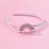 Cross-border Hot-Selling Children's Handmade Sequin-Spliced Rainbow Headbands Hairbands Simple Fresh Sweet Performances Fabric