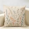 Watercolor Neutral Botanical Leaves Cushion Cover Natural Linen Throw Pillow Cover Wrinkle-Resistant Soft Machine Washable