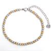 Classic Adjustable Gold, Silver, and Black Stainless Steel Beaded Bracelet (10/8/6/4MM)