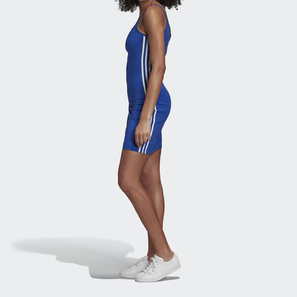 Women's Adidas Originals Slip Dresses Women's Blue Crew Neck Thin Short
