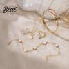 Sparkling Rhinestones Jewelry Set 5Pcs/Set Women Lucky Flower Decor Necklace
