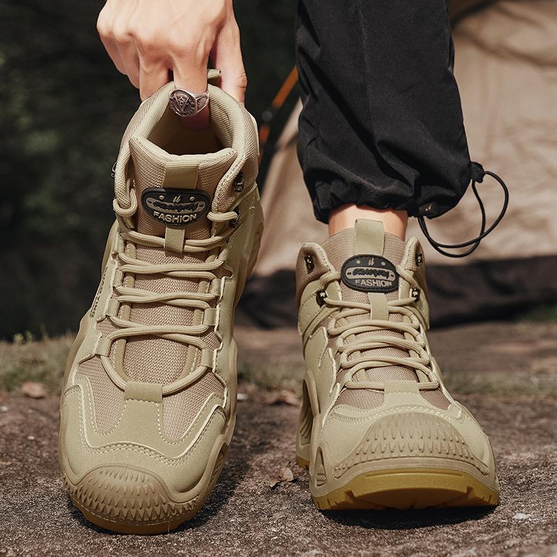 Men’s Grey Deserts Chakkas Shoes Casual Hiking Boots Black Outdoor Khaki Shoes Plus Size High Top