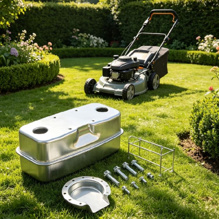 Schalldämpfer-Kit für Rasenmäher, 951 0616B Auspuffteil mit zwei Anschlüssen und Metallgehäuse für Wartung, Reparaturarbeiten und Serviceeinsatz von Rasenmähern