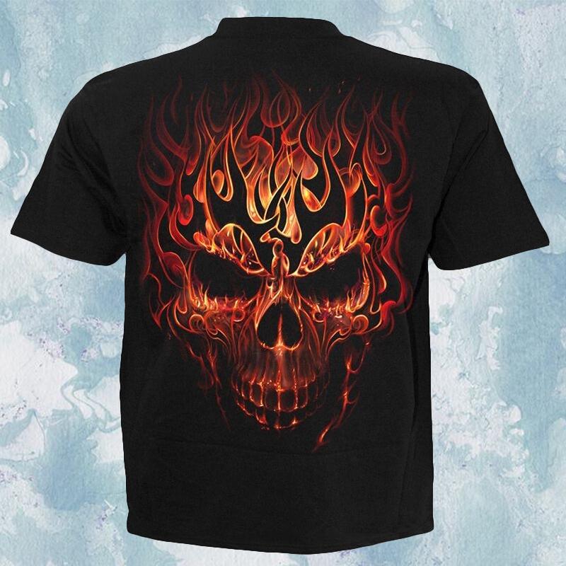 Men's Casual Skull 3D Printed T-shirt Summer Mountain Short Sleeve Top