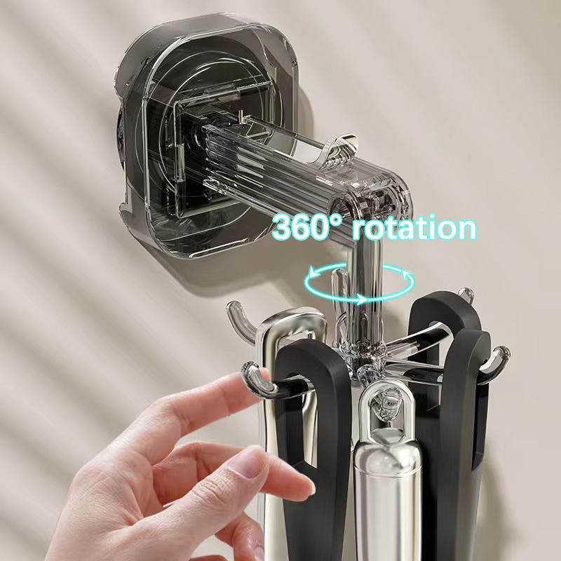 Suction Cup Six-Claw Swivel Hook- 360Dgree Rotating Six-Claw Suction Cup Hook,Kitchen Utensil Holder 360 Degrees Rotating Folding