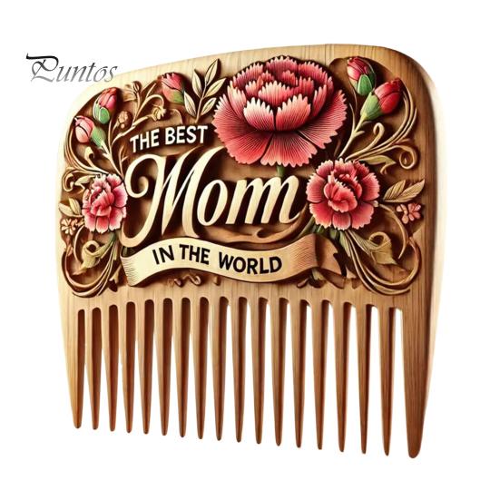 

Расческа ручной работы с цветком на День матери, антистатическая деревянная расческа, портативная для женщин, тонких, густых, коротких, длинных вьющихся волос, распутывающая и укладочная расческа C